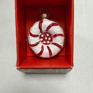 John Derian for Target 2025 Holiday cookie blown Glass Ornament in White and Red